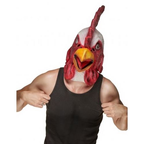 Masque Latex Tête De Coq Adulte,