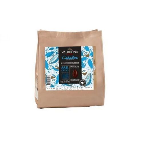 Chocolat Noir À Pâtisser Noir Caraibe 66% 1kilo ? Valrhona