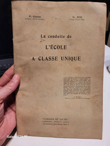 La Conduite De L'ecole A Classe Unique ... Gason Et Hilt