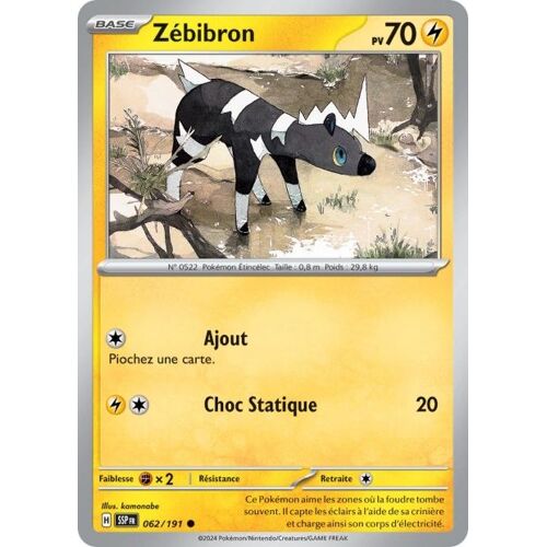 Carte Pokémon - Zébibron - 062/191 - Ev8 Etincelles Déferlantes