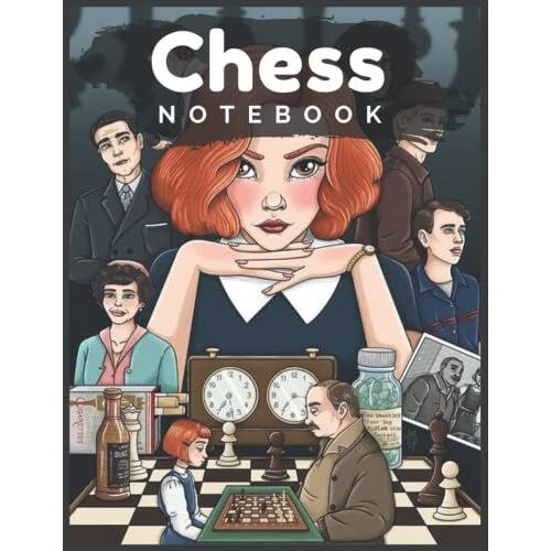 Chess Notebook: Chess Composition Notebook Wide Ruled 8.5x11 Inches, 100 Pages Chess Piece Pattern For School & Home