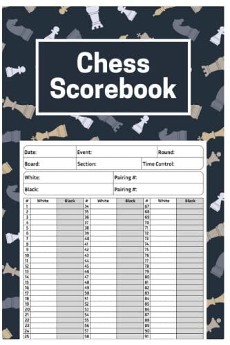 Chess Scorebook: Chess Notation Book, 119 Chess Score Sheets, 99 Moves Per Sheet, Chess Record Book, Chess Improvement Book