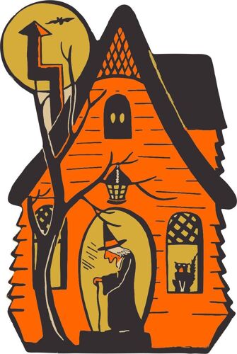 Autocollant Sticker Fete Deco Halloween Macbook Voiture Maison Sorciere Enfant