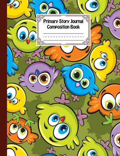 Primary Story Journal Composition Book: Premium Birds Primary Composition Notebook Grade Level K-2 Draw And Write, Design By Trude Kretschmer, Size 8.5" X 11", 120 Pages