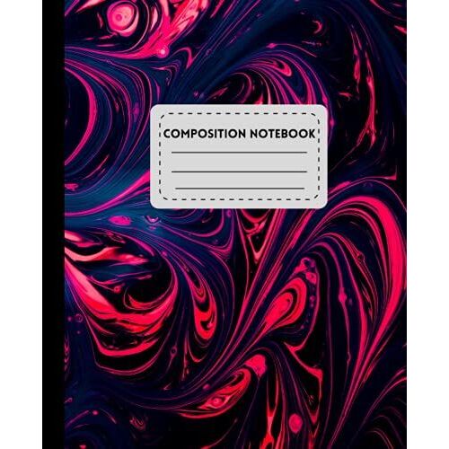 Marble Composition Notebook: College Ruled Paper Notebook Journal | Black Pink Liquid Marble | Wide Lined Workbook For Girls Boys Kids Teens Students