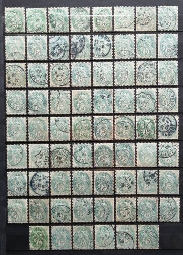 France Lot De 70 Type Blanc 5c Vert