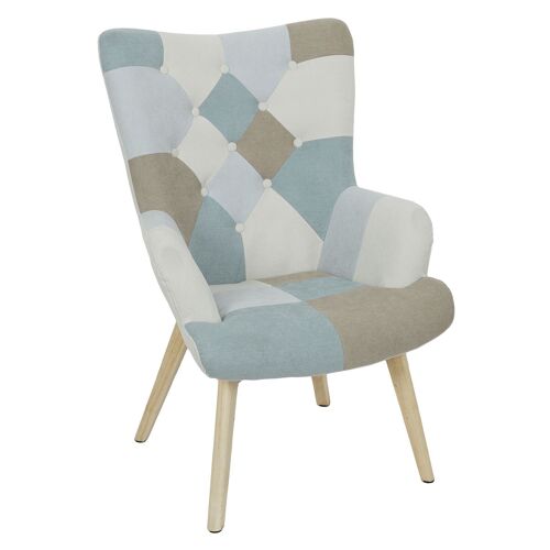 Fauteuil Helsinki Patchwork - Bleu