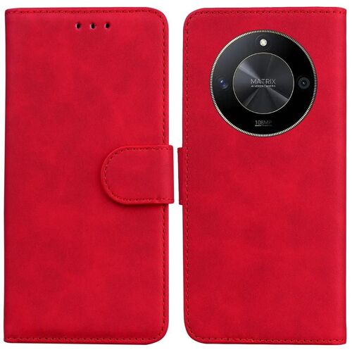 SATURCASE Coque pour Honor Magic 6 Lite / X9b, Toucher Confortable PU Cuir Magnétique Flip Portefeuille Support Porte-carte Protecteur Housse Étui pour Honor Magic 6 Lite / X9b (FG-Rouge)