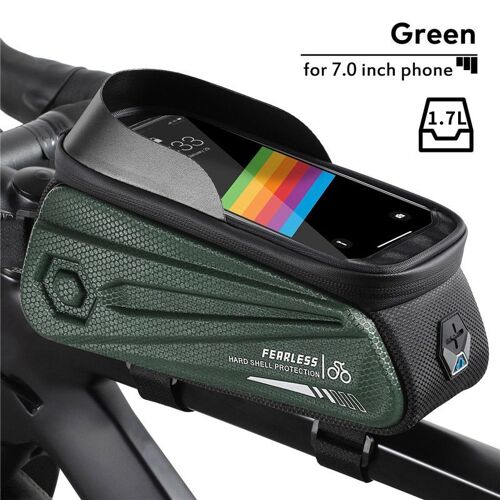 252 Darkgreen 7.0 - Sac De Vélo De Route Étanche Pour Écran , Sacoche Pour Téléphone, Cadre Avant, Vtt
