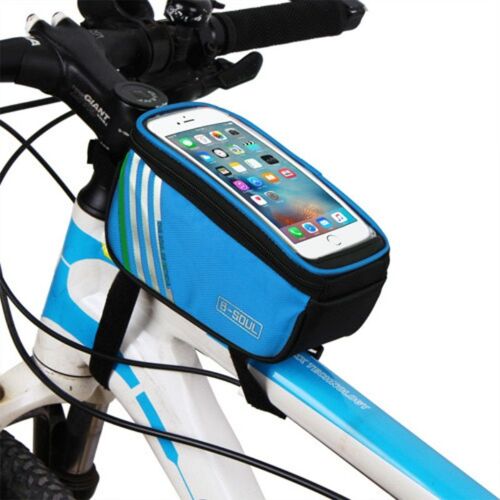 Bleu Marine - Sac De Téléphone De Vélo À Écran Tactile 5.7 Pouces, Sacoche De Téléphone De Vélo, Étui De Téléphone De Vélo, Sac De Téléphone De Cyclisme Vtt, Accessoires De Vélo
