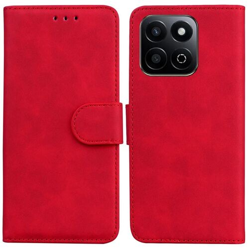 SATURCASE Coque pour Honor Play 60 Plus, Toucher Confortable PU Cuir Magnétique Flip Portefeuille Support Porte-carte Protecteur Housse Étui pour Honor Play 60 Plus (FG-Rouge)