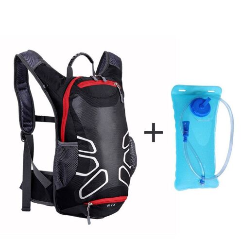 Sac D'eau Noire - Sac À Dos Étanche Pour Vélo, En Nylon, 15l, Pour Vtt, Cyclisme, Randonnée, Camping, Course, Hydratation, Pour Hommes Et Femmes