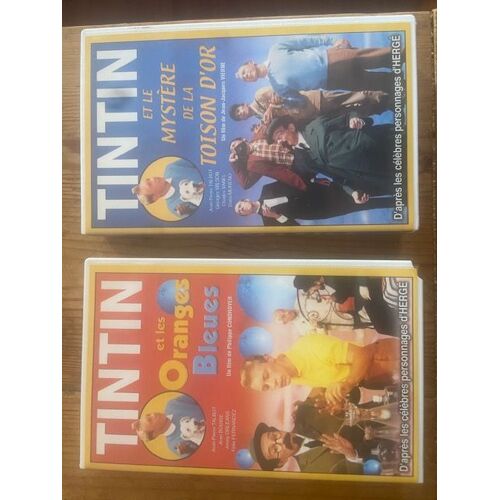 Lot 2 Vhs  Tintin Films Mystère De La Toison D'or Les Oranges Bleues Lcj Vf 