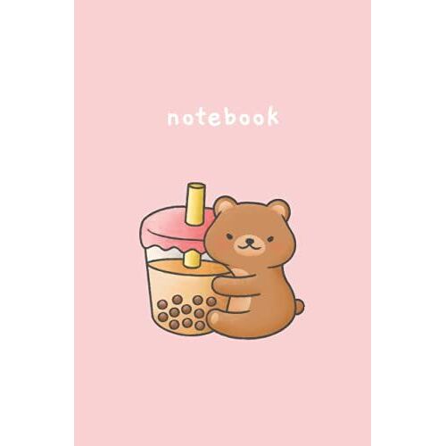 Korean Aesthetic Bear Notebook: 6 X 9 Inches, Medium Ruled, Cute Notebook For Girls
