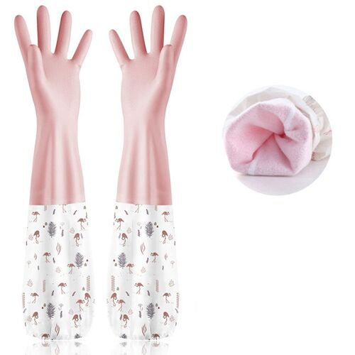 Gants Magiques Imperméables à Manches sulfavec Doublure en Velours, Accessoire de Lavage de la Vaisselle pour la Cuisine et le Ménage