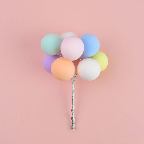 Ballons en argile colorés, 8 pièces, décoration de gâteau, Cupcake, pour fête d'anniversaire d'enfant, fête prénatale, fournitures de décoration de Dessert