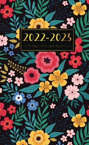2022-2023 Monthly Pocket Planner: Beautiful Flower | Two Year Calendar For Schedule And Organizer, 2 Years Personal Time Management Purse Notebook