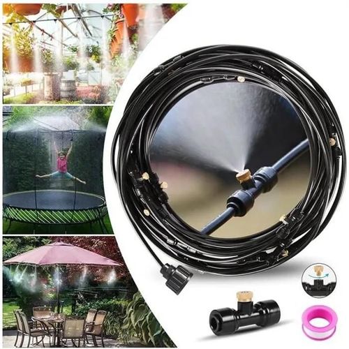 Brumisateur Terrasse, 12M Système De Brumisation Extérieur avec buses laiton Système d\Irrigation Idéal Pour Pour Parasol jardin