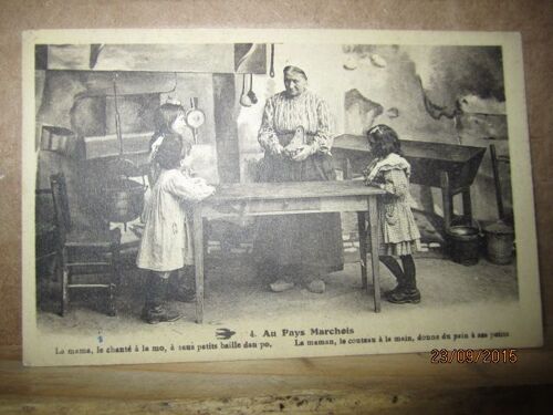 Cpa 23 Au Pays Marchois, La Maman, Le Couteau À La Main, Donne Du Pain À Ses Enfants,Animée - Écrite