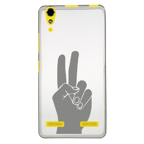 Coque Souple Pour Lenovo K3 Avec Impression Motifs Main Peace And Love