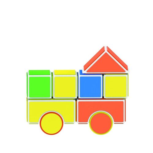 Jeu De Construction Crea Block - Venteo - Jaune - Enfants - Educatif / Jeu En Mousse Auto-Adhésifs / Lavable À L'eau
