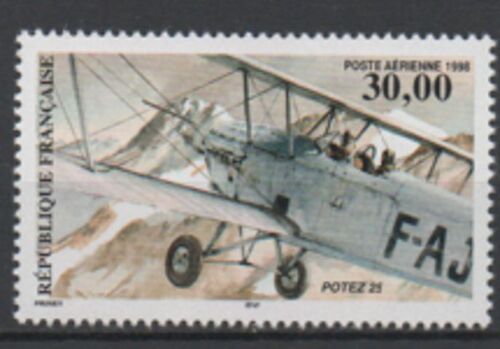 France 1998: Timbre De Poste Aérienne N° 62 Représentant Le Biplan Potez 25