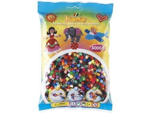 Sachet De 3000 Perles A Repasser Hama Midi Couleurs Assorties - Loisirs Creatifs - 201-68