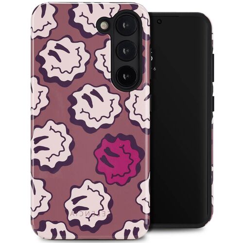 Selencia Coque arrière Vivid Tough Samsung Galaxy S23 Wavy Smiley Pink