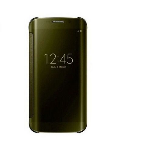 Etui Coque Housse Etui À Rabat Miroir Samsung Galaxy S6 Edge Or Gold Silver Bumper Fivediscount