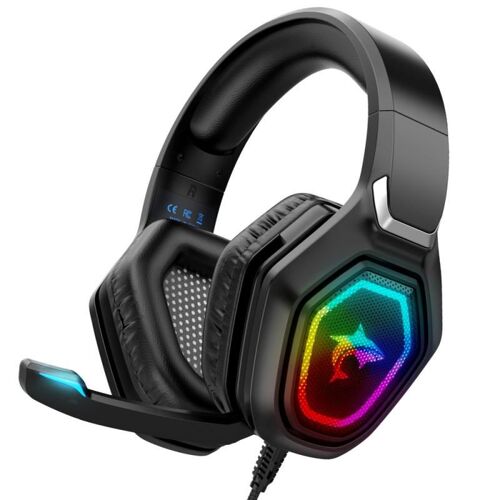 Casque de jeu filaire avec Microphone USB, casque d'écoute stéréo pour PC portable