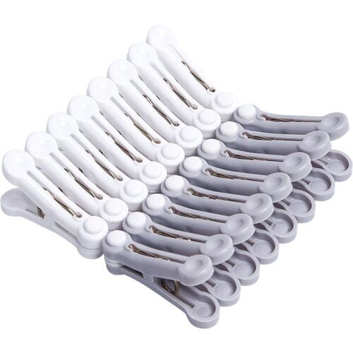 Pinces à linge en plastique, 16 pièces, coupe-vent, sans couture, Clips de séchage de linge, pinces à linge souples, cintres Photo, porte-serviettes