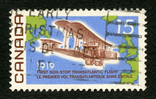 Timbre Oblitéré Canada, Le Premier Vol Transatlantique Sans Escale, 1919, 15