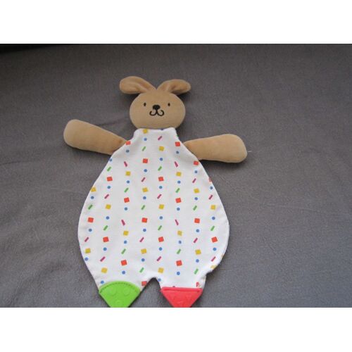 Doudou Lapin Camel Plat Tissu Imprimé Couleurs