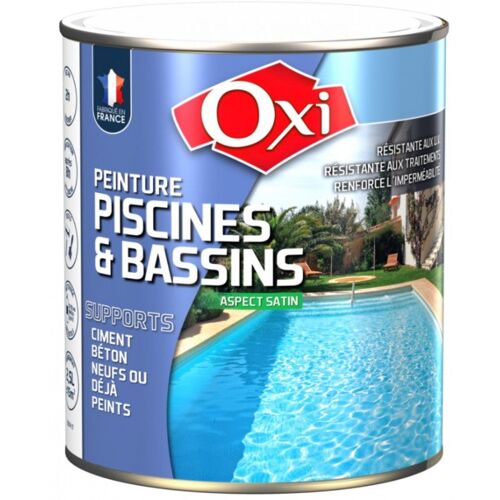 Peinture piscine bassin blanc satin 2.5L OXI embellir rénover résiste aux traitements et eau de mer