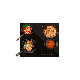 Cecotec Plaque Induction 4 Feux Bolero Coolmarket TT Retro Icebox 46L. Puissance Maximale 6000 W, 9 Niveaux de Puissance, Commande Tactile, Programmable, Indicateur de Chaleur Résiduelle
