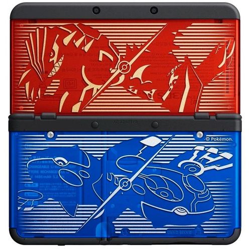 New Nintendo 3ds craqué avec coques Primo-Groudon et Primo-Kyogre