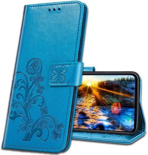 Coque Pour Samsung Galaxy A80, Housse En Cuir Galaxy A80, Etui Telephone Samsung A80 Magnetique Etui Housse Pour Samsung Galaxy A80. Luck Clover Blue