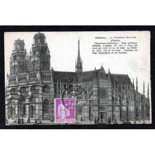 Carte Postale Ancienne, France, Loiret ( 45 ), Orléans, La Cathédrale Sainte Croix