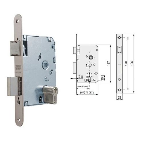 Serrure Tesa 2010-p-hn/50 Canto Redondo