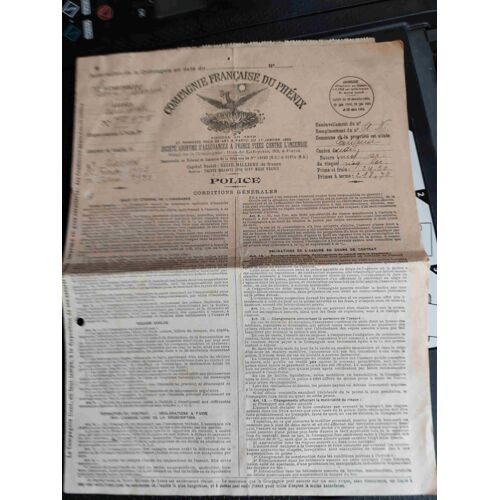 Vieux Papiers Documents Anciens : Compagnie Francaise Du Phenix / Incendie / 1935 Toulouse Famille Lanes