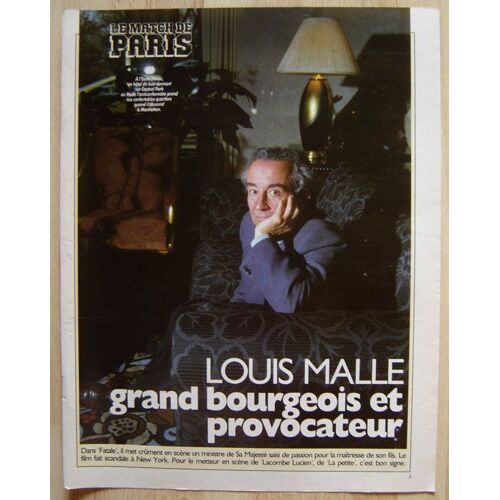 Paris Match N°2273, Coupure De Presse, Louis Malle