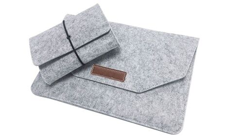 Sacoche à manche pour ordinateur portable, étui pour Apple Macbook Air Pro 2021 et HuaWei Honor MagicBook MateBook - For Pour MATEBOOK D 15 - Gris avec sbag