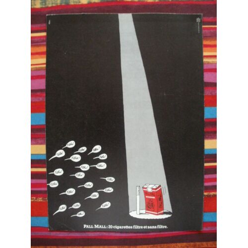 Publicité Ancienne (Juin 1980) Pour Les Cigarettes "Pall Mall" Avec Et Sans Filtre (Publicité Alice)