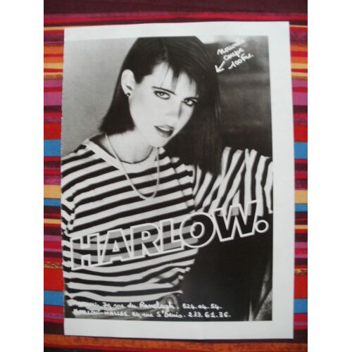 Publicité Ancienne (Juin 1980) Pour Les Coiffeur "Harlow. Et Sa Nouvelle Coupe À 100 Frs" : 70 Rue Du Ranelagh Et 24 Rue Saint Denis À Paris
