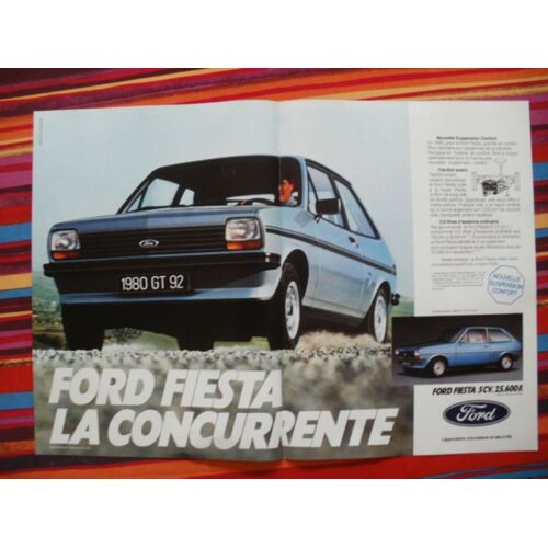 Publicité Ancienne (Juin 1980) Pour La "Ford Fiesta 5cv" (Publicité J. Walter Thompson) 