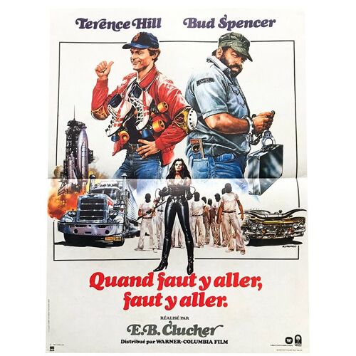 Quand Faut Y Aller Faut Y Aller - Véritable Affiche De Cinéma Pliée - Format 40x60 Cm - De E.B. Clucher Avec Terence Hill, Bud Spencer, David Huddleston - 1983