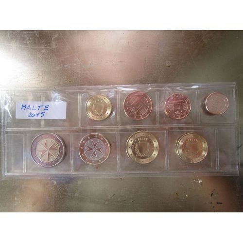 Serie De 8 Pieces De1ct A 2euros Malte 2015 Rare
