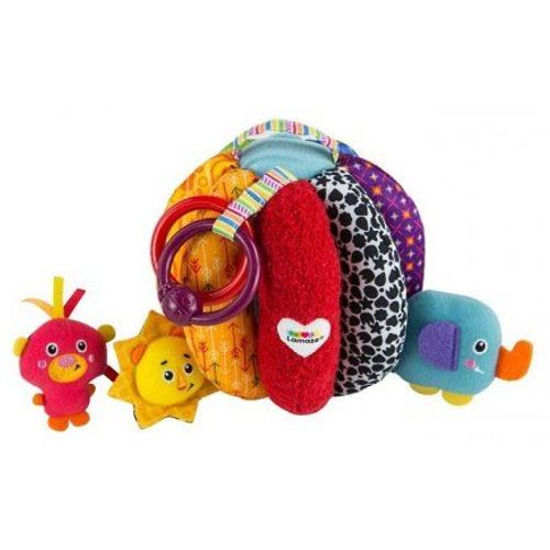 Balle A Tresors En Tissu Peluche Avec Activites D'eveil : Hochet, Papier Froisse, Pouet, Animaux, Anneau Dentition - Boule Sensorielle Bebe