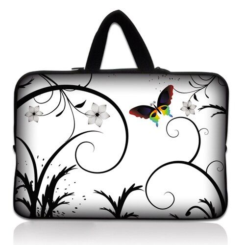 Sac de transport pour ordinateur portable, sac en néoprène souple à imprimé papillon - For 12 pouces