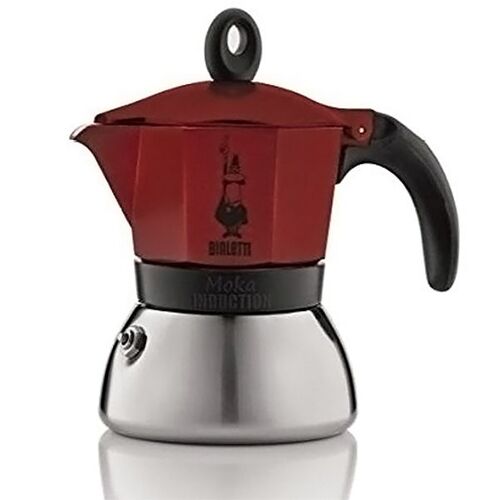Cafetière Italienne 6 Tasses Rouge 0004923 Moka Induction